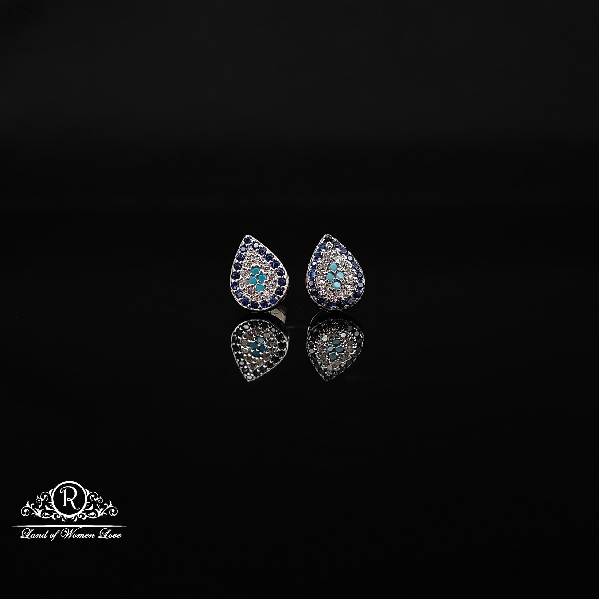 stud silver small earrings -rchs38-6 92.5 silver ramala jewelry / ramala collections