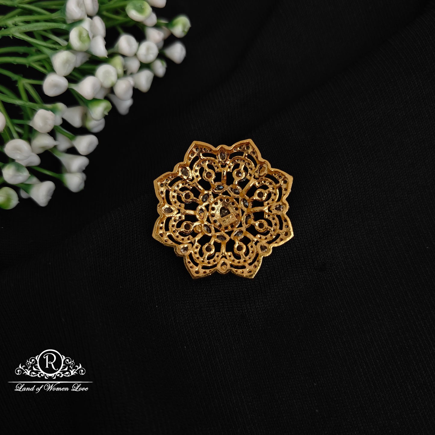 92.5 silver simple and Cute side pendant with CZ- stones -RCJR895