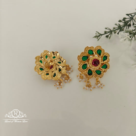 Flower design Silver Earrings-RCH706