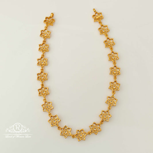 Silver Diamond Replica Design White Stones Necklace-RCJR646