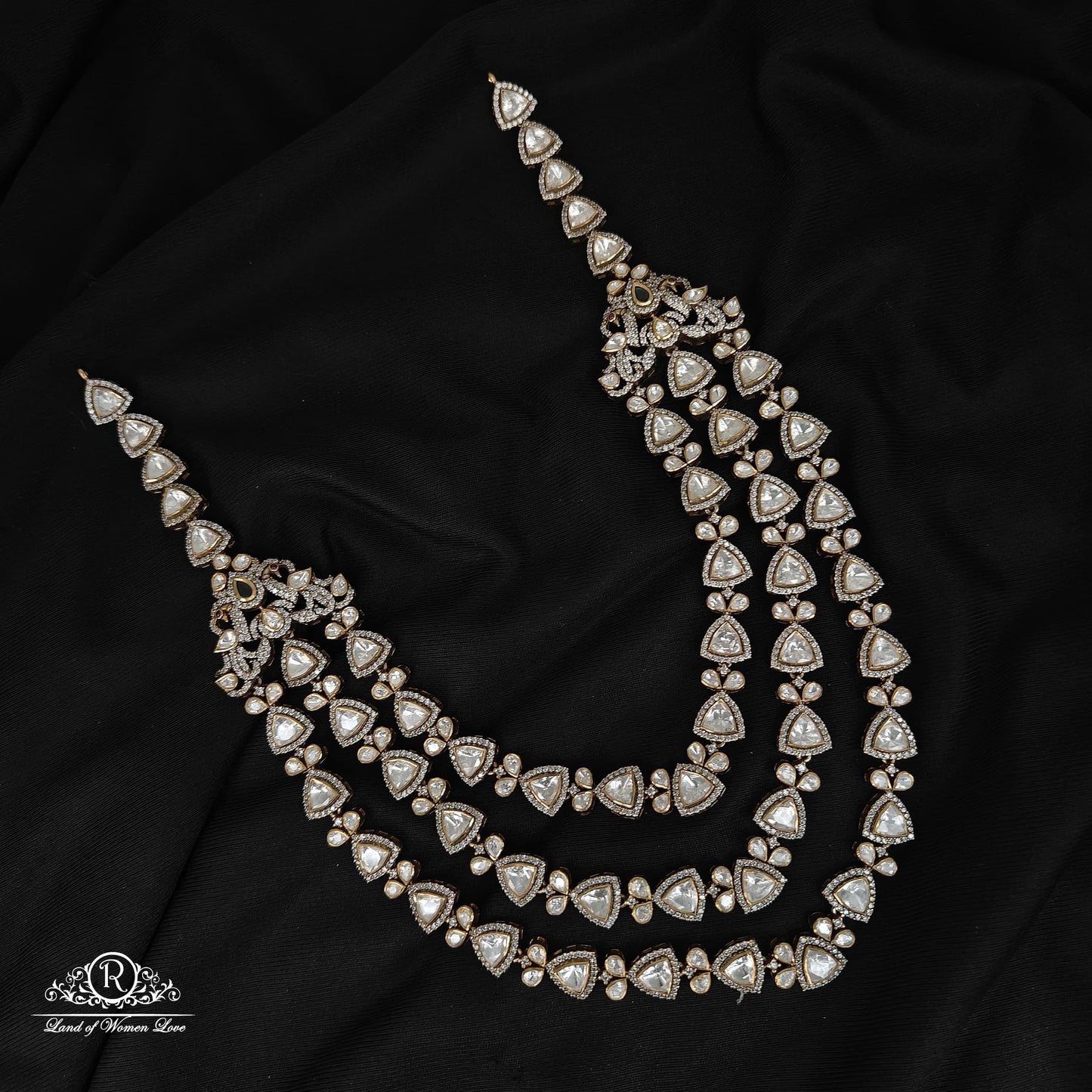 earrings silver 3 steps haram moissanite set-rckk5 moissanite 92.5 silver ramala jewelry / ramala collections