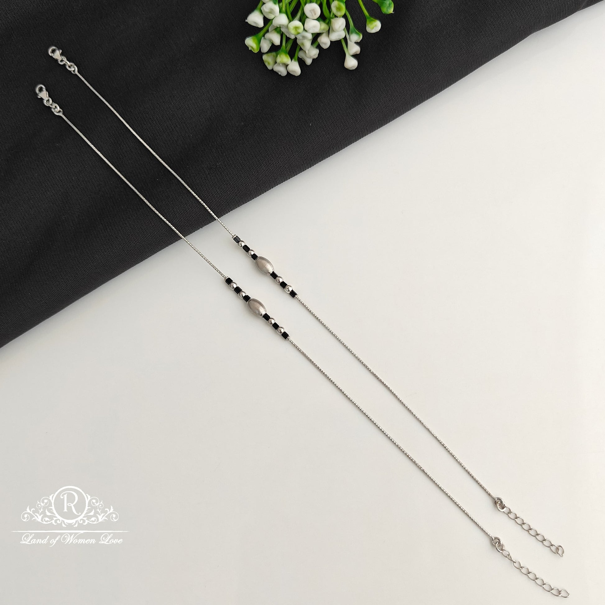mangalsutra silver oxidised mangalsutra anklets -rcrb28 92.5 silver ramala jewelry / ramala collections
