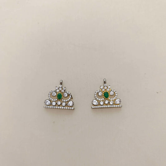 Silver CZ-stone victorian side lockets -RCD307