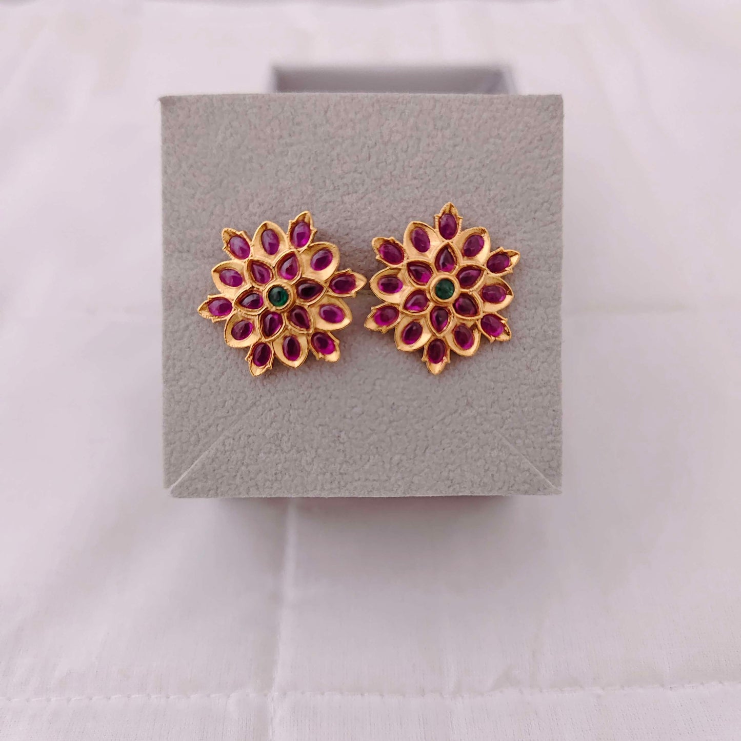 earrings silver cz-gold polish earrings design -rcp009 cz 92.5 silver ramala jewelry / ramala collections