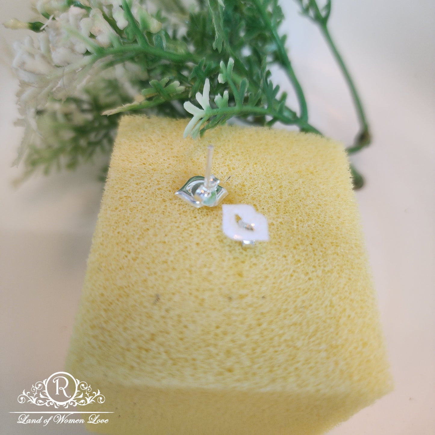 Silver kids lips model earrings-RCRC1-14