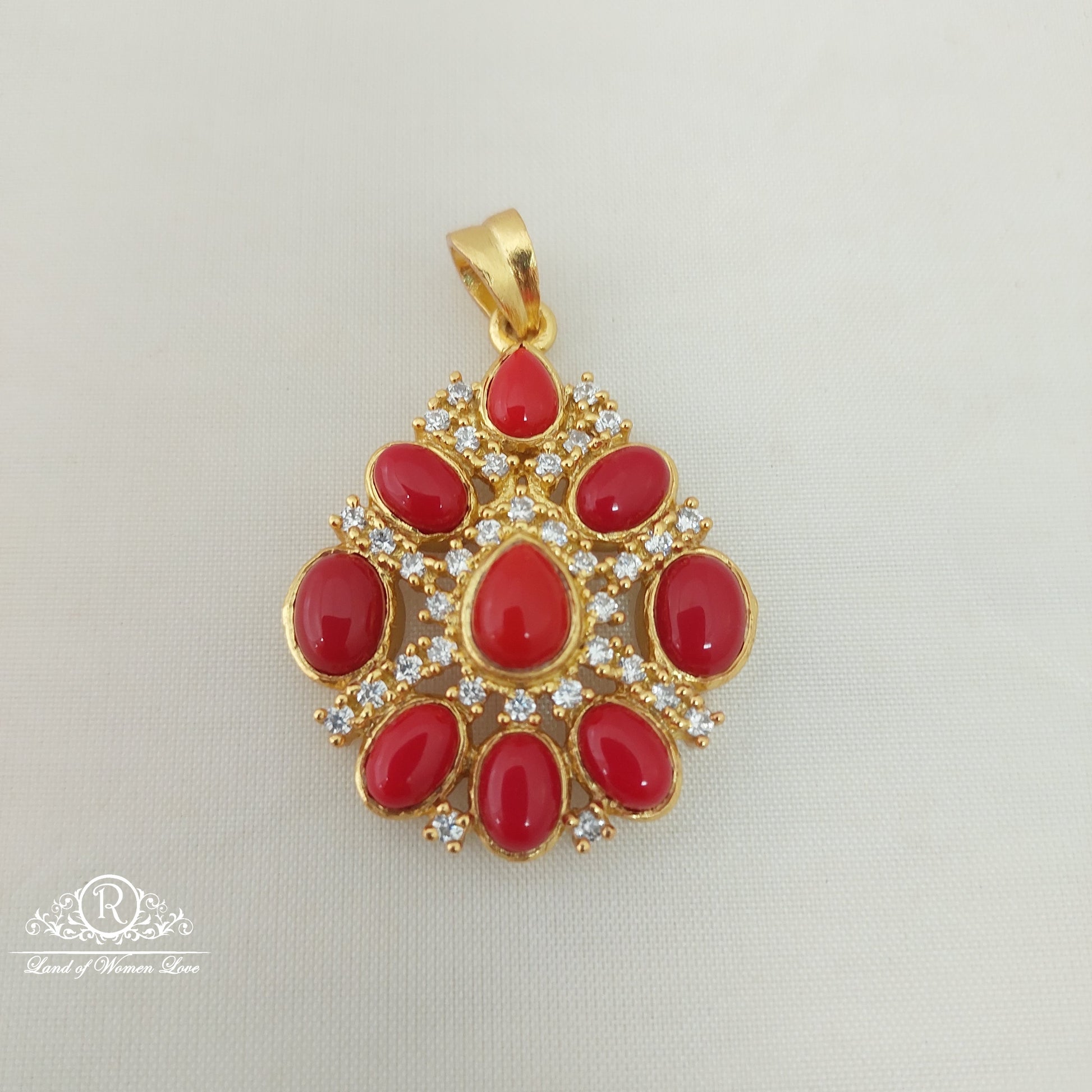 pendant silver coral pendant-a011 coral 92.5 silver ramala jewelry / ramala collections