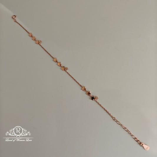 92.5 Silver Rose gold polish stars Bracelet-RCRA22