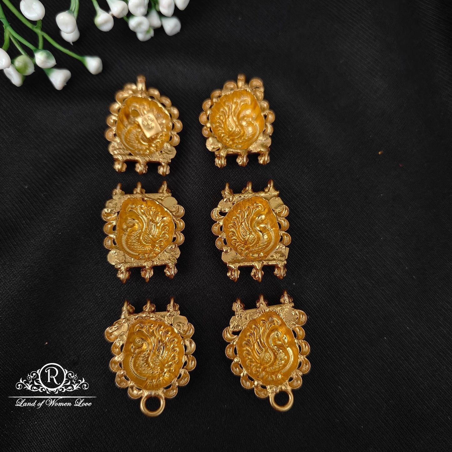 92.5 silver simple and Cute side lockets with peacock -RCJR943