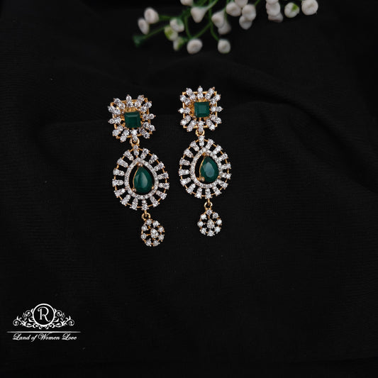 earrings 92.5 silver simple and cute diamond finishing earrings -rcm091257 92.5 silver ramala jewelry / ramala collections