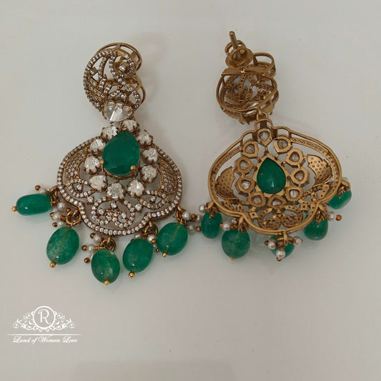 Silver Victorian Moissanite Design Earrings-RCZ35