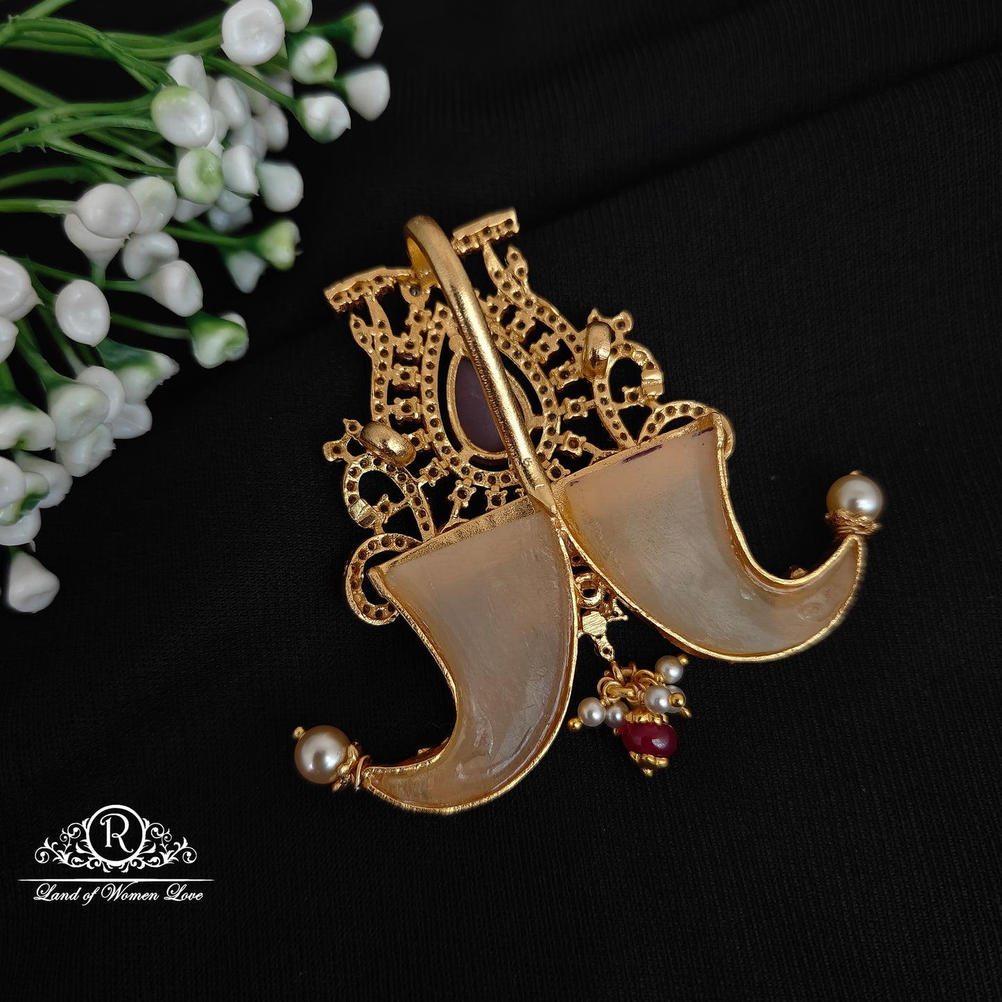 92.5 silver simple and Cute CZ- stones tiger nail pendant -RCJR881