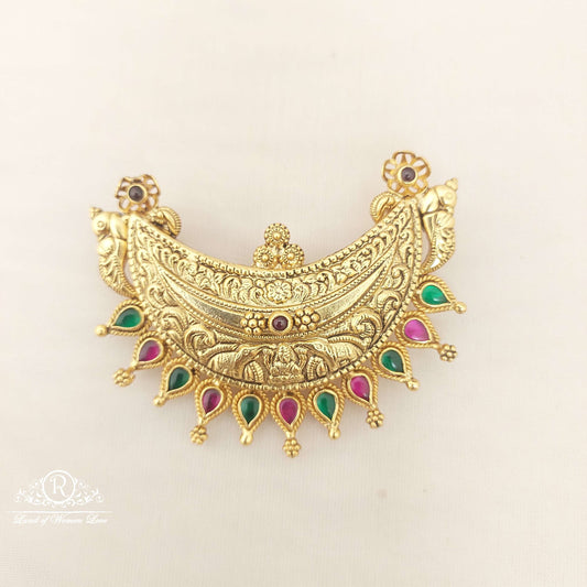 silver kempu & green stones locket-m182 92.5 silver ramala jewelry / ramala collections