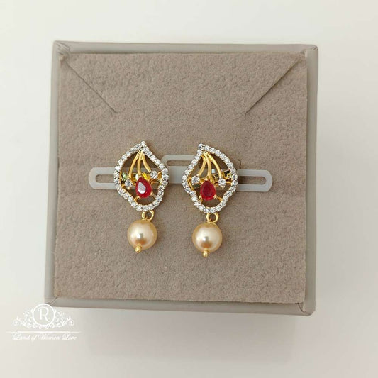 earrings silver diamond replica design cz-stones earrings-rccp102 cz 92.5 silver ramala jewelry / ramala collections