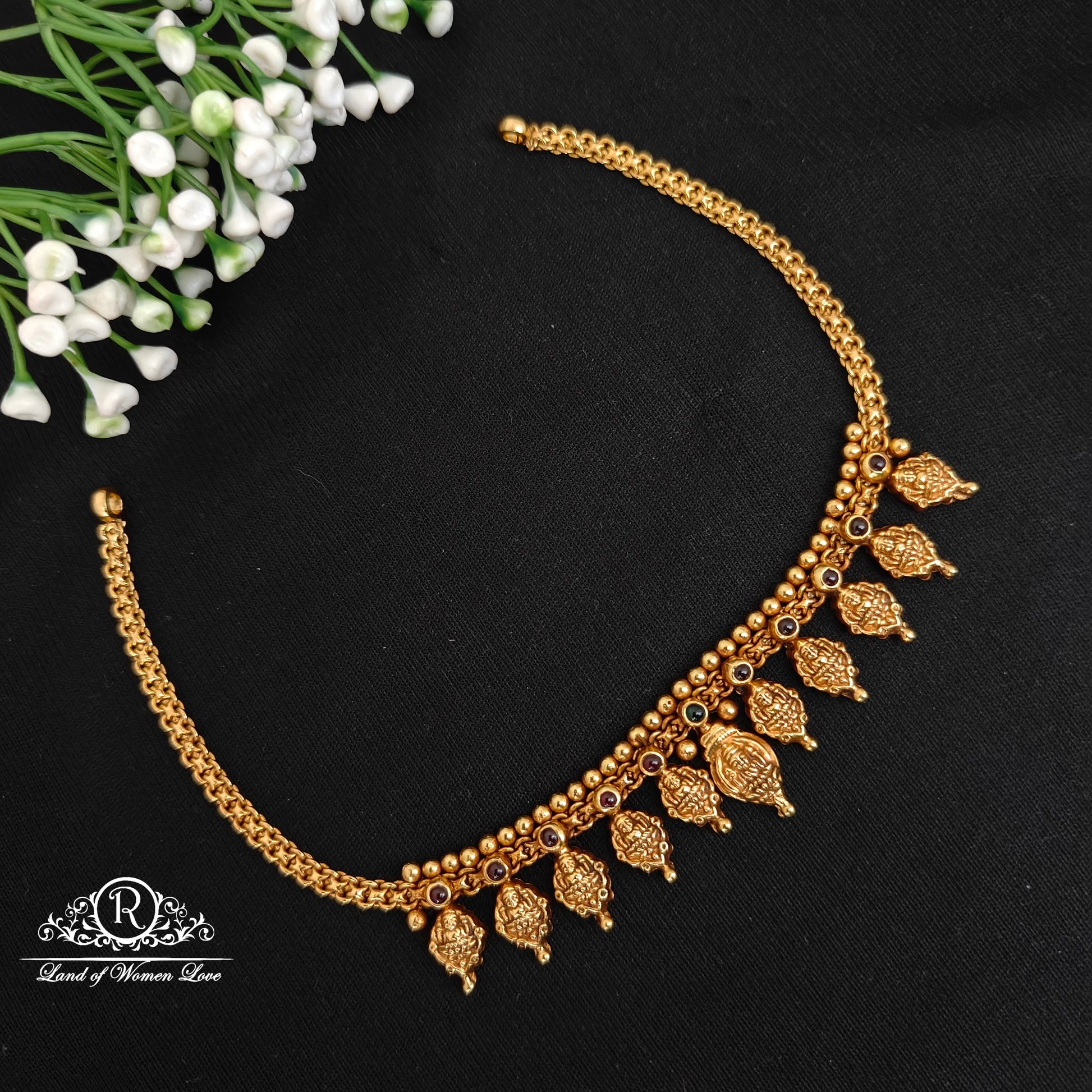 necklace silver lakshmi devi design necklace -rc06m406 92.5 silver ramala jewelry / ramala collections