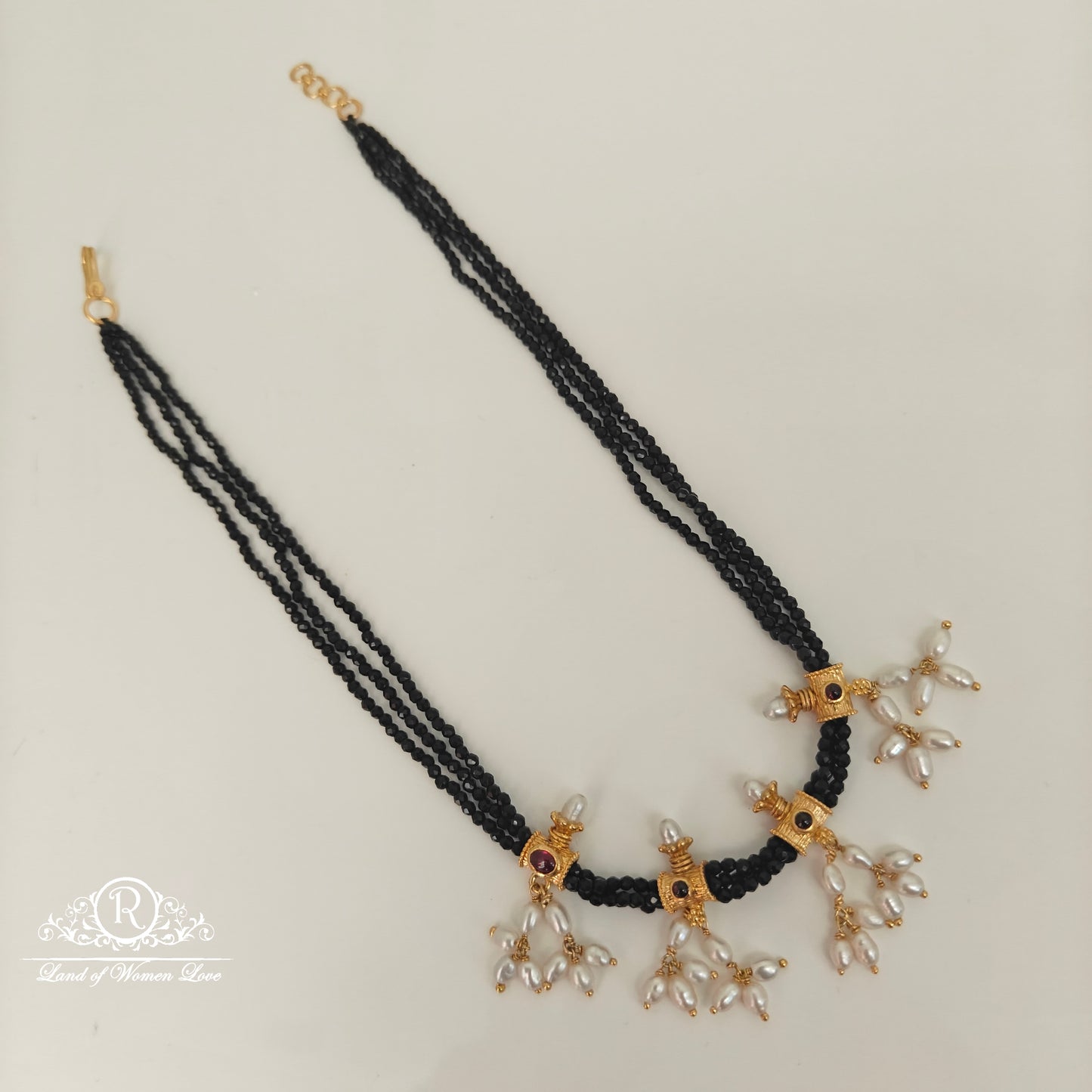 92.5 silver 3 lines crystals black beads-rch857 92.5 silver ramala jewelry / ramala collections