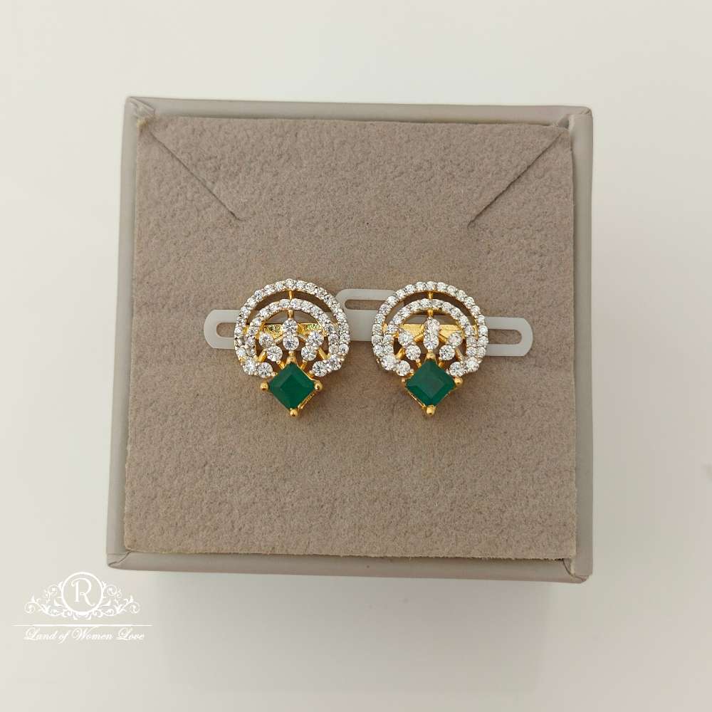 stud silver diamond replica design cz-stones earrings-rccp82 cz 92.5 silver ramala jewelry / ramala collections