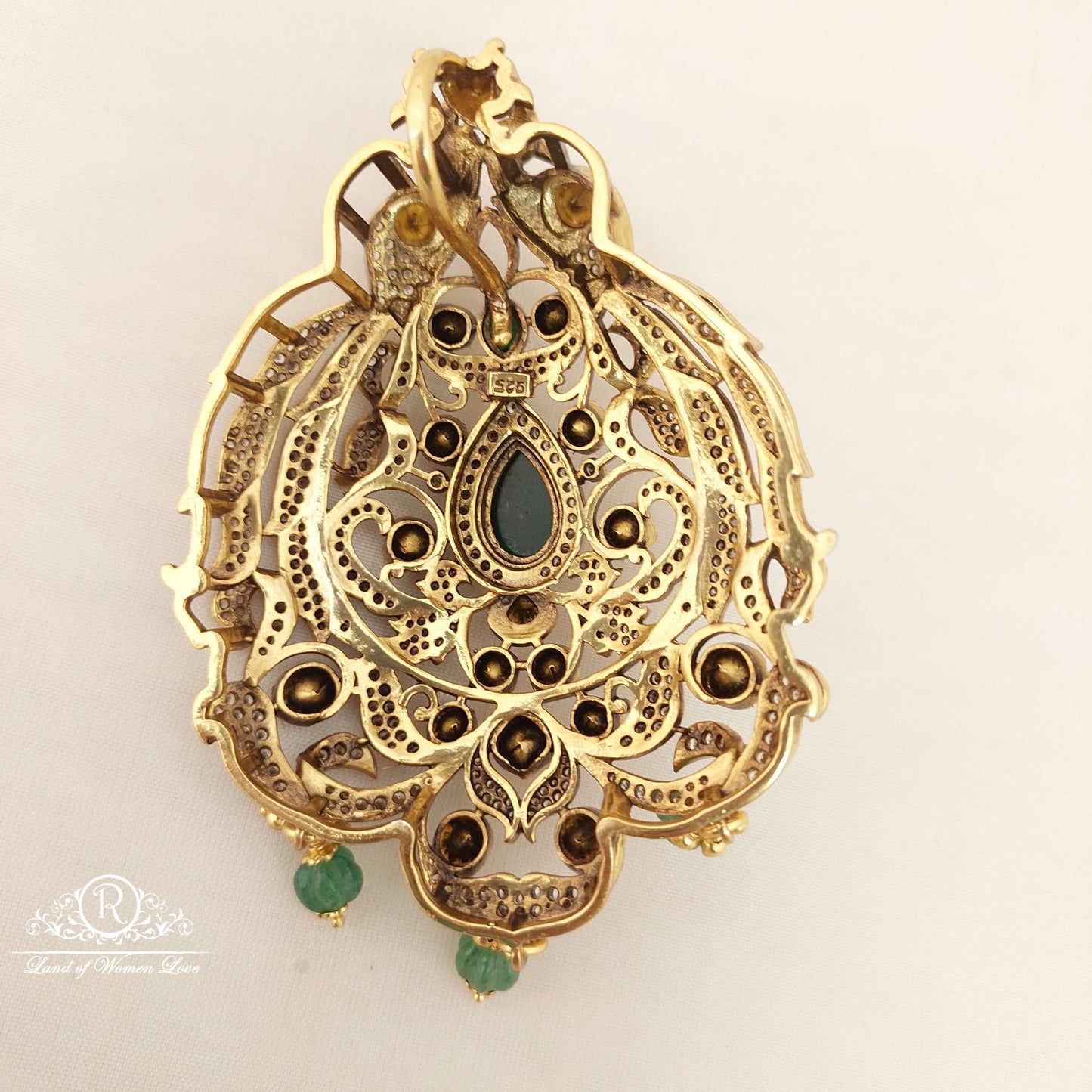 Silver Victoria Design Mozonites Stones Locket-C139