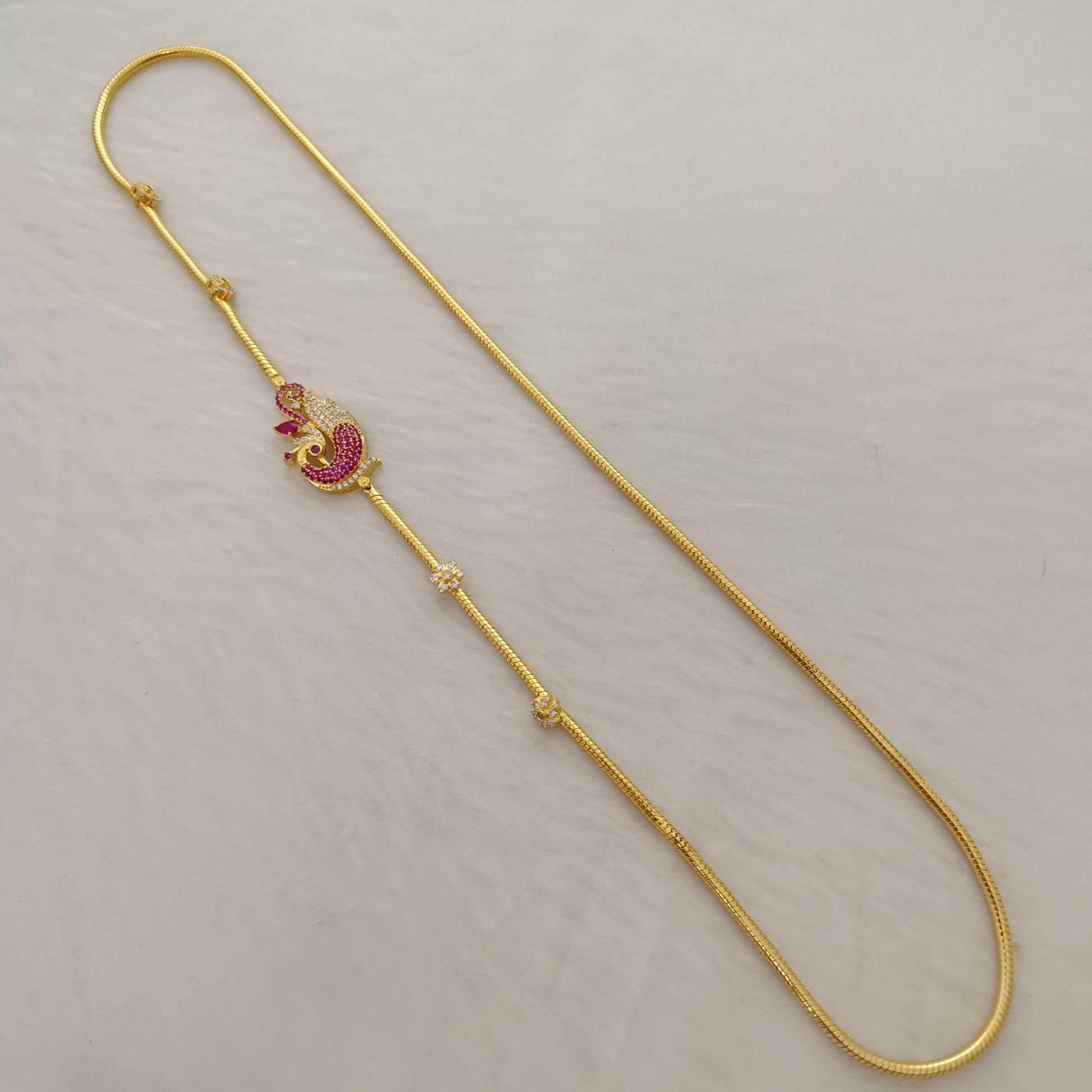 chain silver side peacock chain- rcc027 92.5 silver ramala jewelry / ramala collections