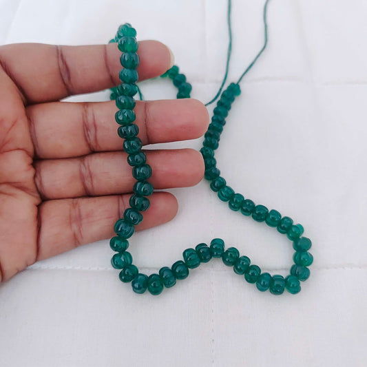 Real pumpkin emerald beads -RCD238