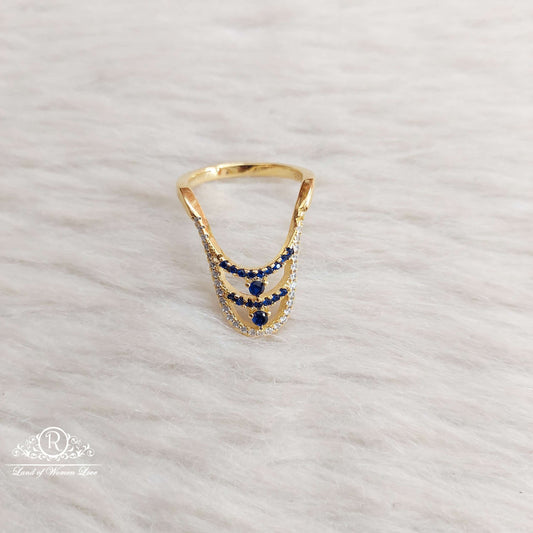 ring silver blue stones finger ring-sa128 92.5 silver ramala jewelry / ramala collections