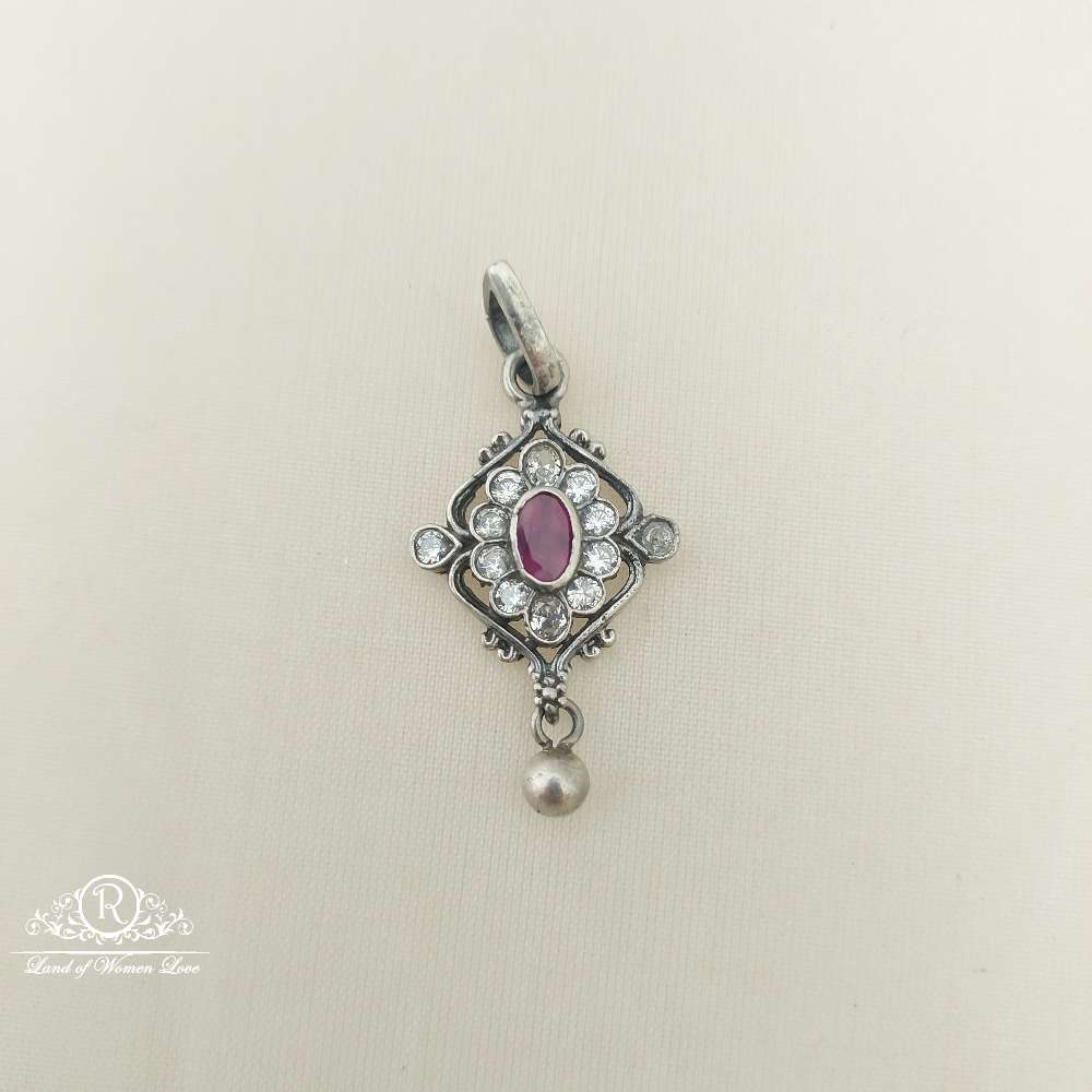 silver small white stones locket-m307 92.5 silver ramala jewelry / ramala collections