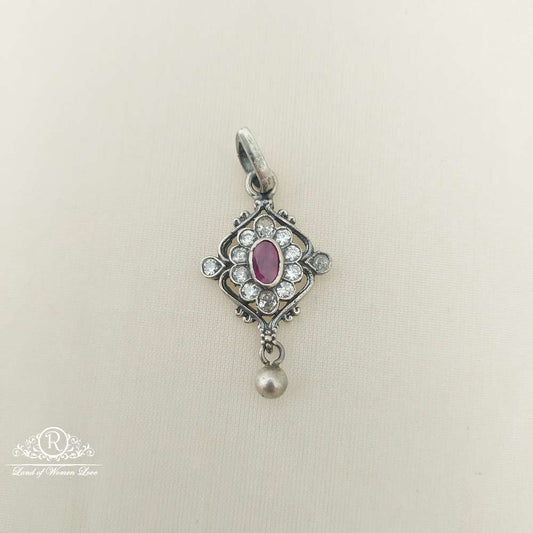 silver small white stones locket-m307 92.5 silver ramala jewelry / ramala collections