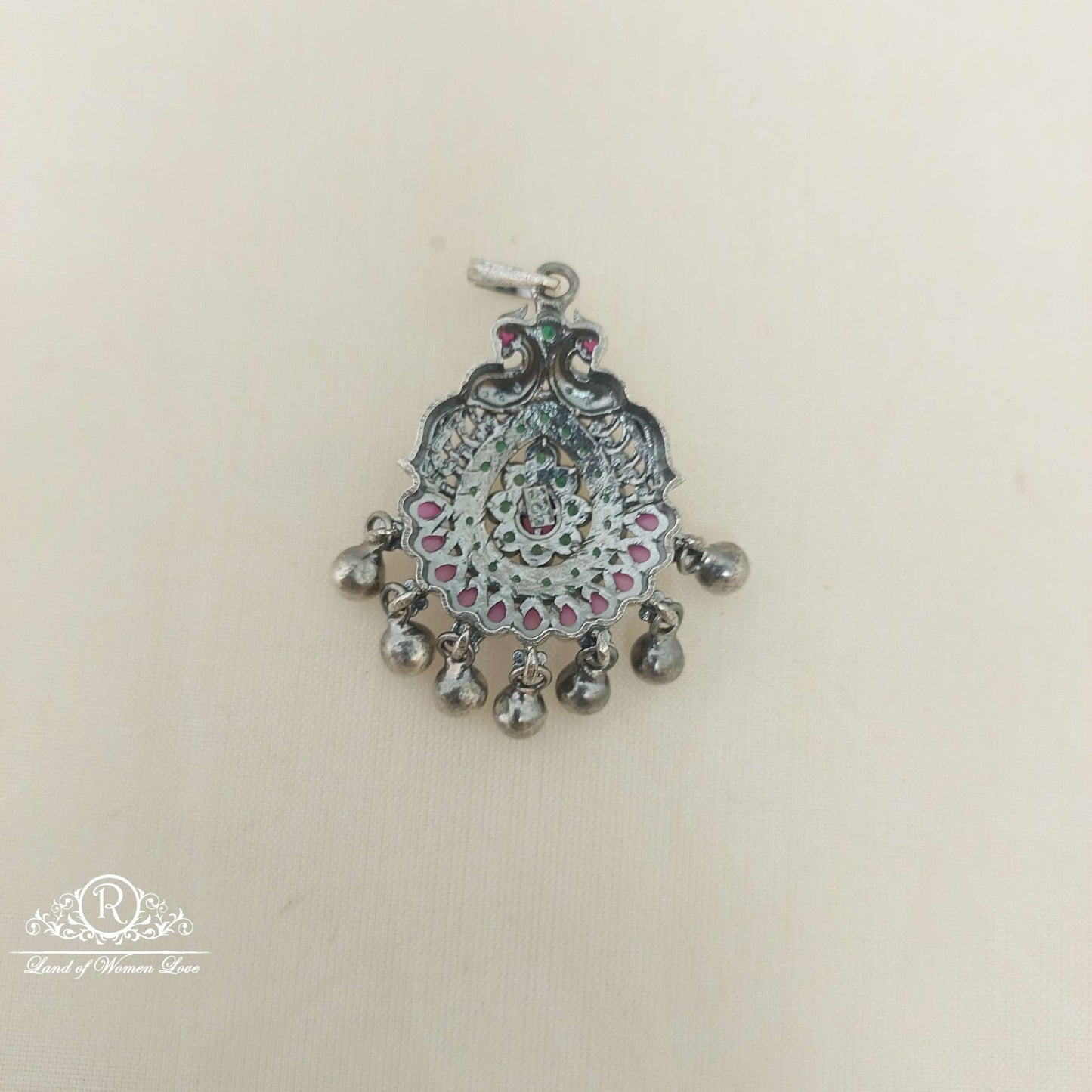 Silver Peacock Design Locket-M303