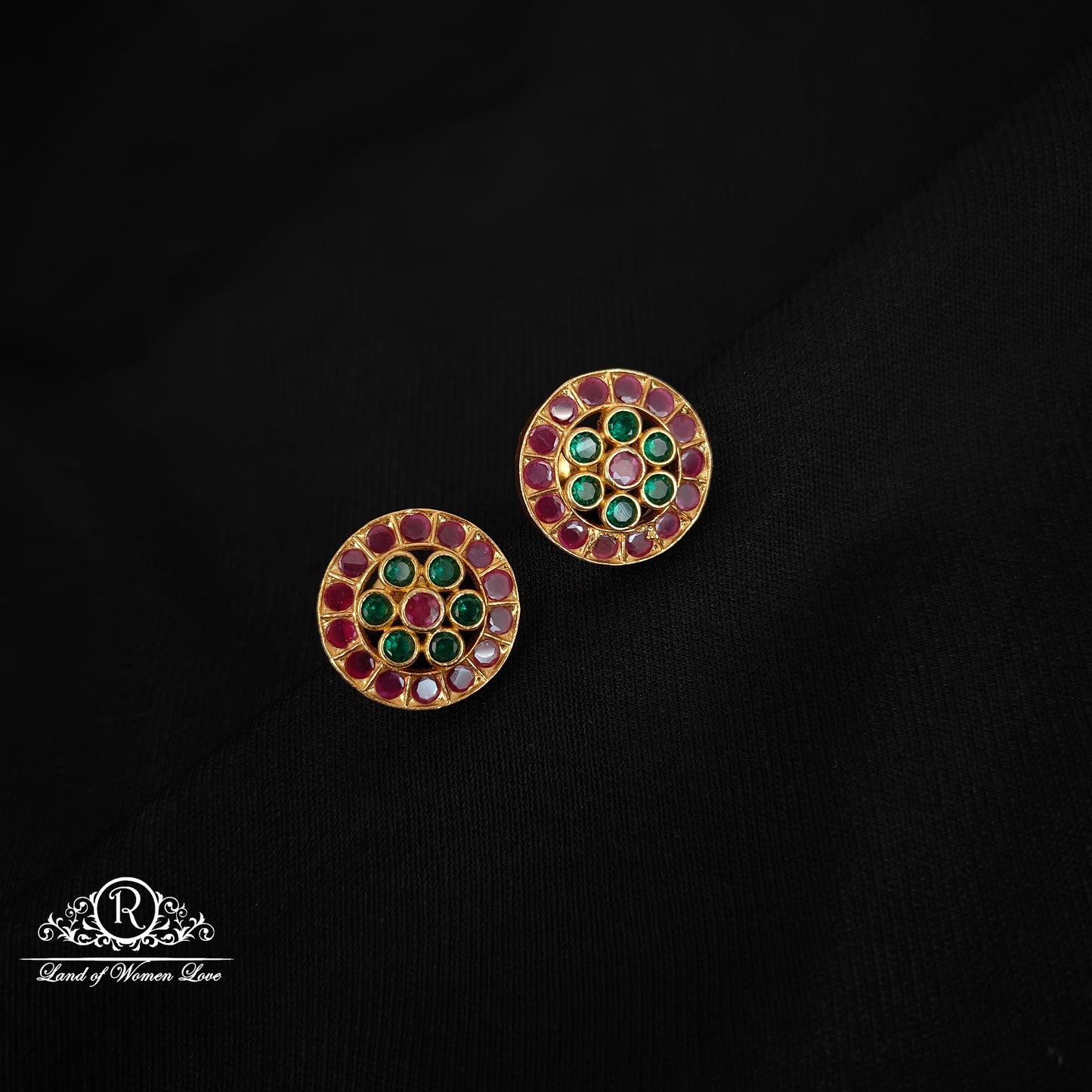 stud 92.5 silver ruby and cz's studs-rcl57 ruby 92.5 silver ramala jewelry / ramala collections