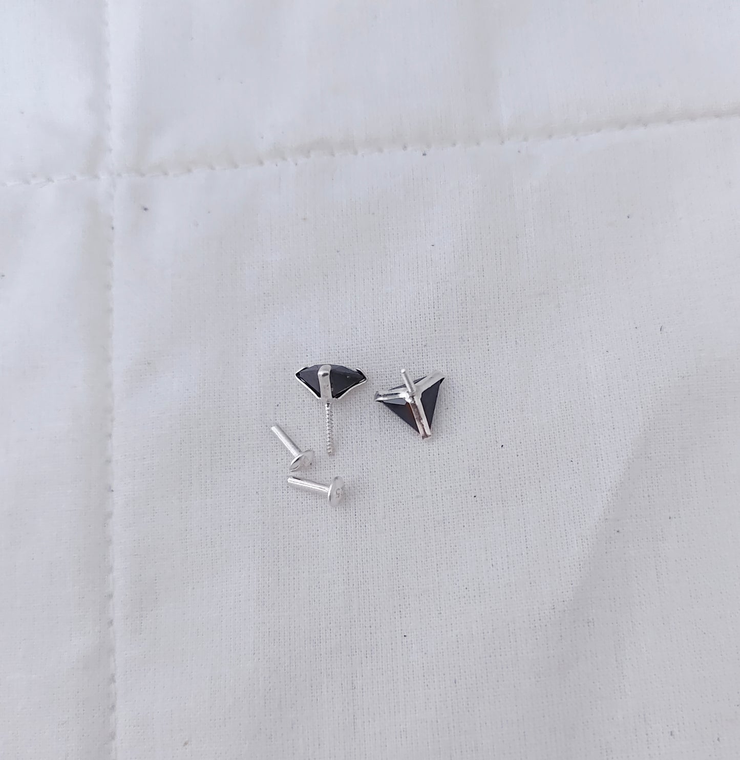 Silver earrings with nose pins - RCD207