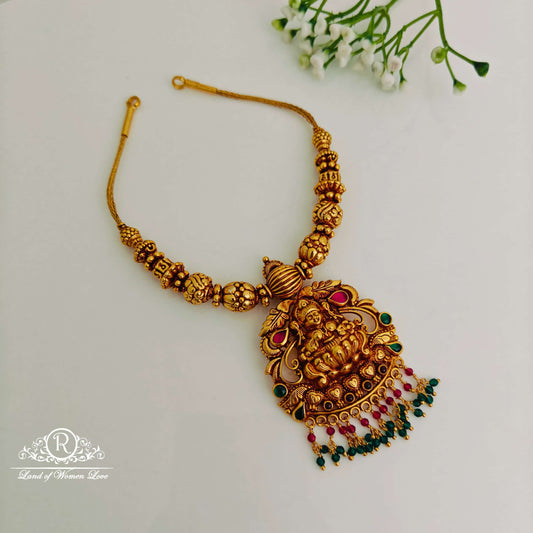 necklace simple and cute silver necklace with lakshmi devi design -rcjr705 92.5 silver ramala jewelry / ramala collections