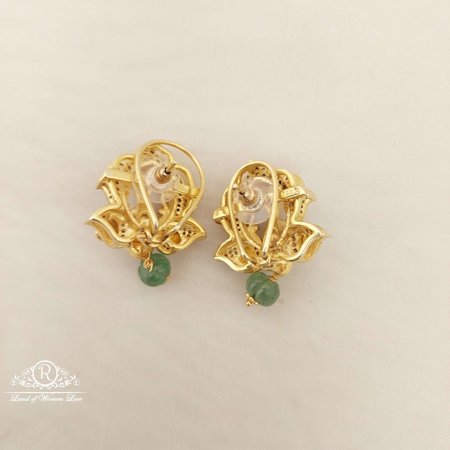 Silver Peacock Design Mozonites Earrings-C182