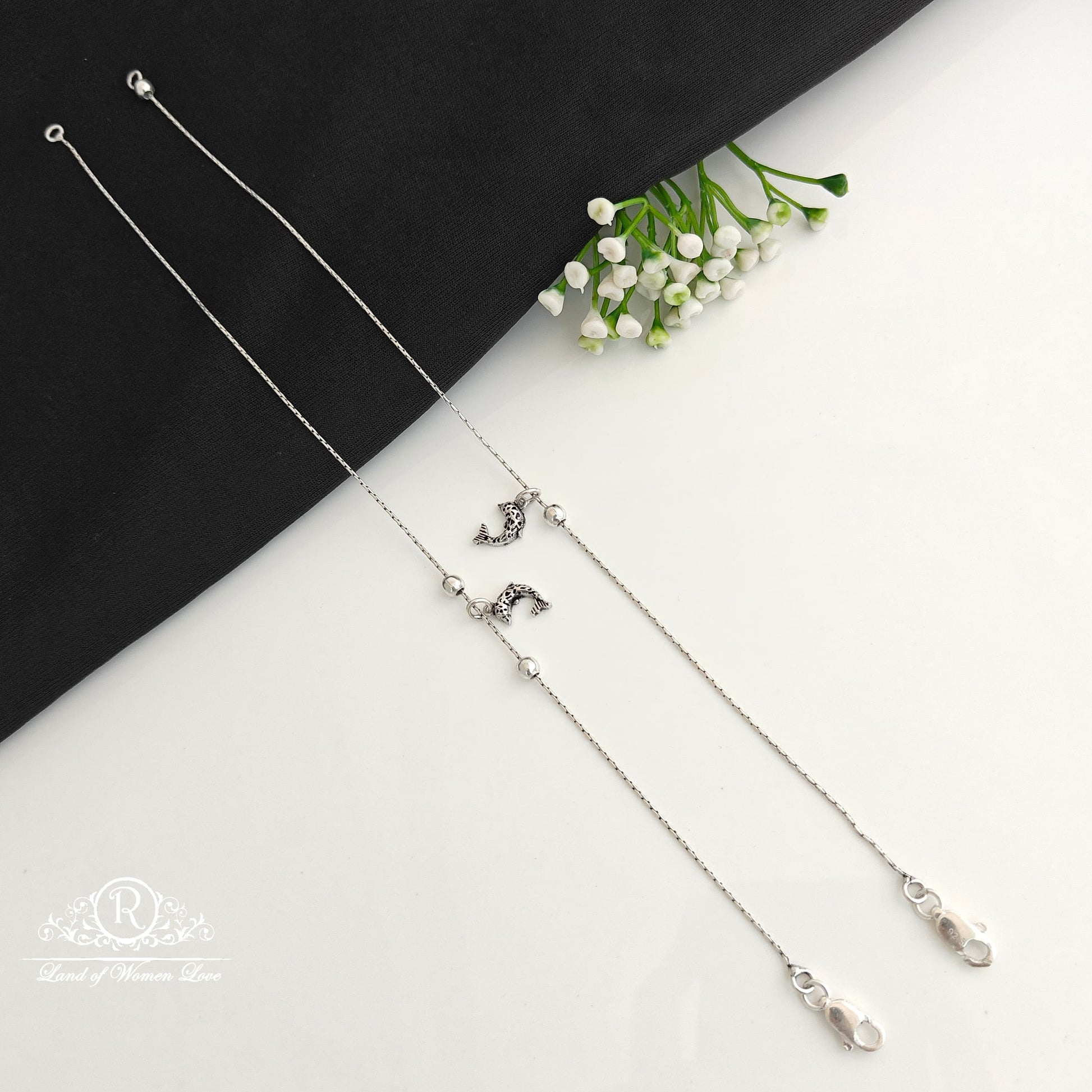 anklet silver anklet -rcra116 92.5 silver ramala jewelry / ramala collections