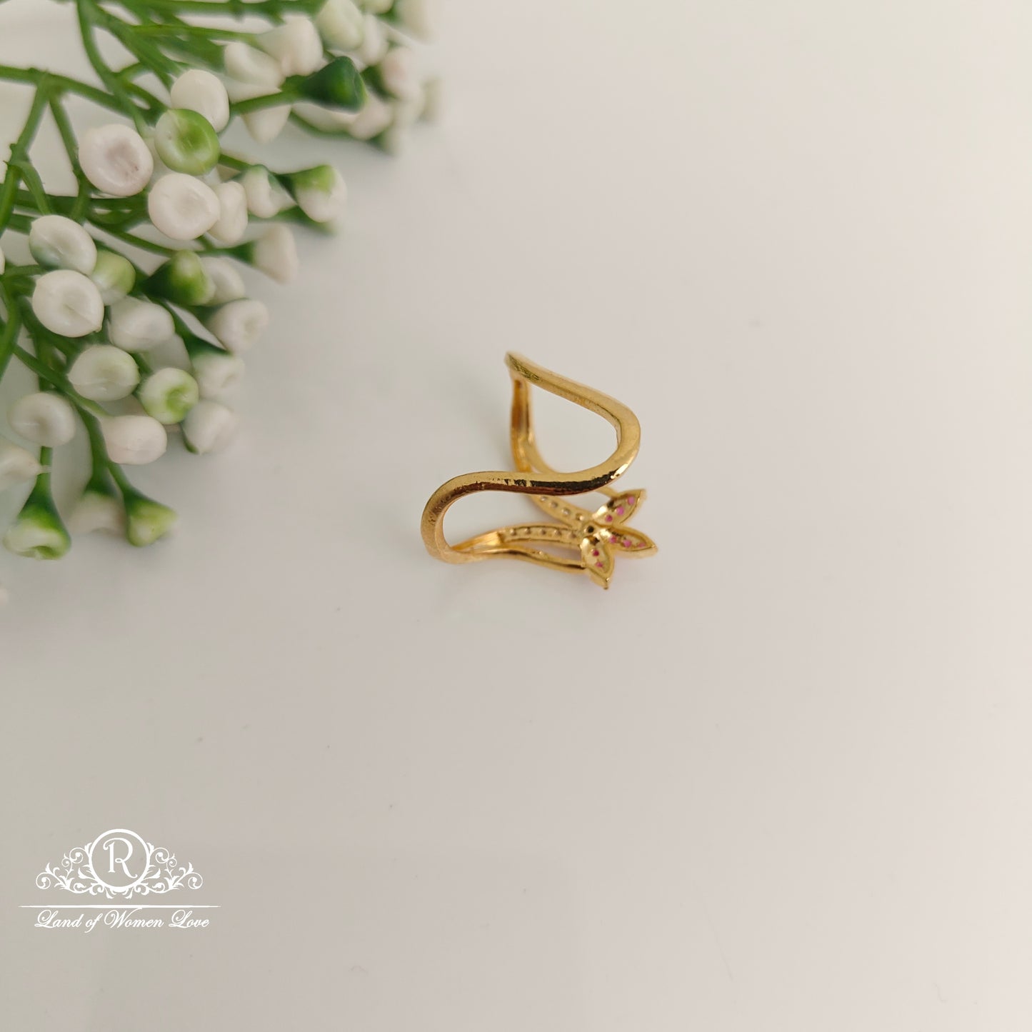 92.5 silver simple and Cute CZ- stones Vanki Ring - RCDS399