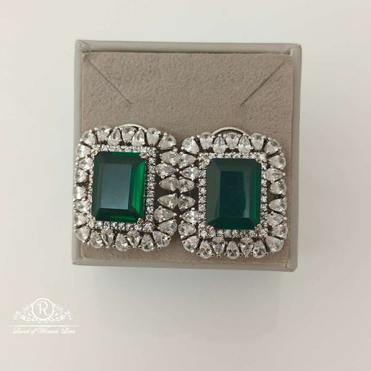 stud silver cz- stones stud design earrings-rch576 cz 92.5 silver ramala jewelry / ramala collections