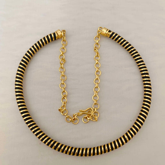 necklace silver black theard kante designs-rcd274 92.5 silver ramala jewelry / ramala collections