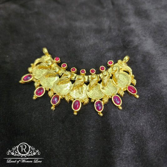 silver kasu locket for beads with gold coating - rchk003 92.5 silver ramala jewelry / ramala collections