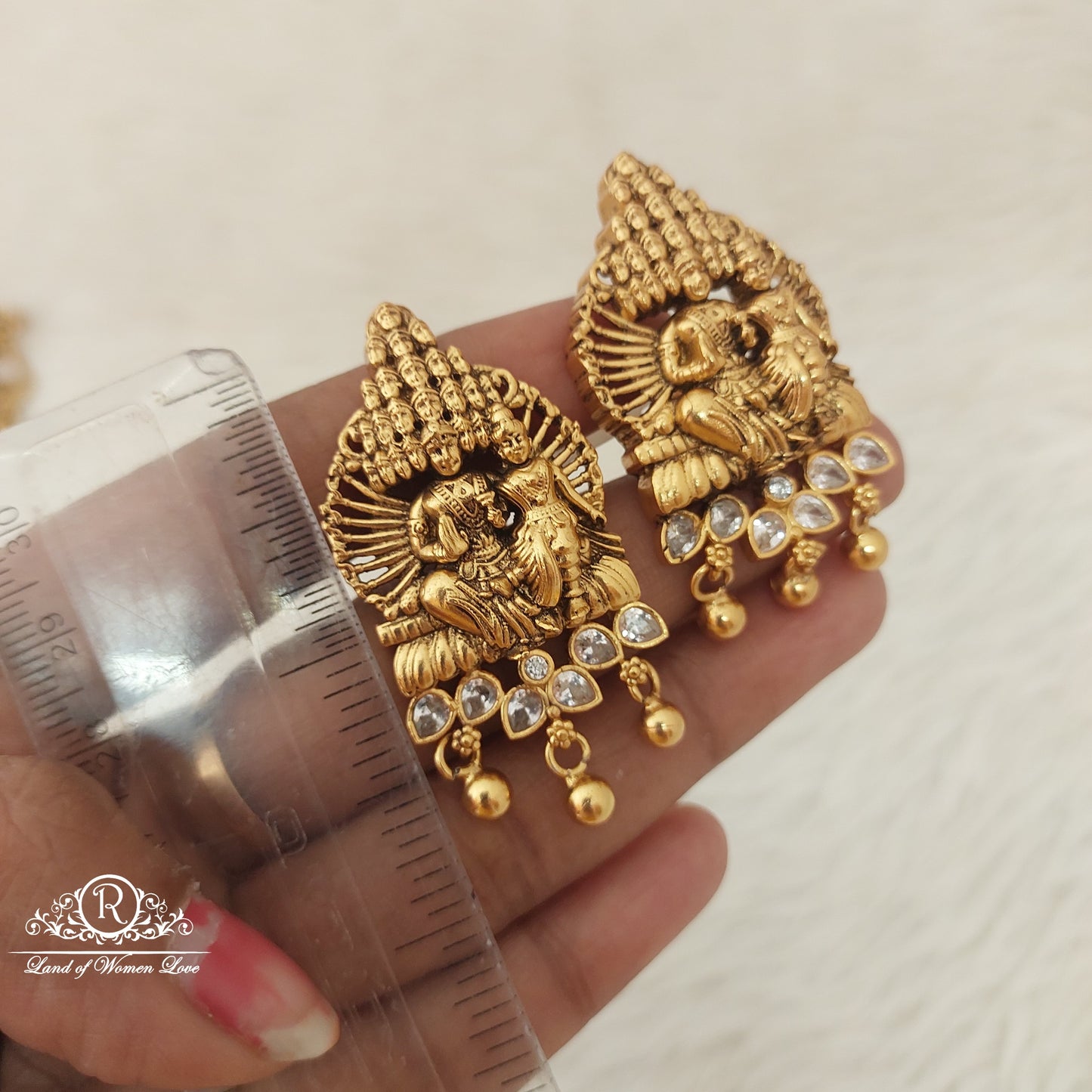 Silver ramsita earrings-C041