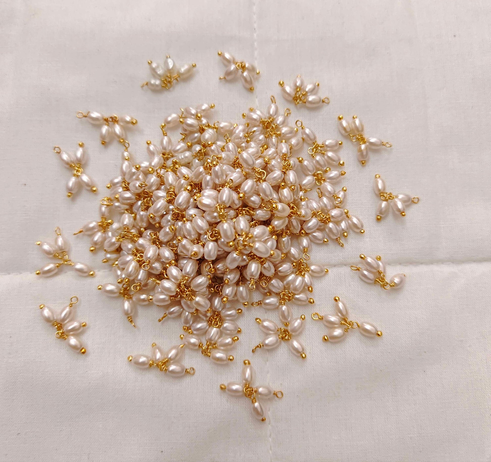 silver gold polish rice pears 4 balls -rcjr262 92.5 silver ramala jewelry / ramala collections