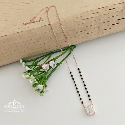 earrings silver rose gold polish black beads with earrings set-rcrb22 92.5 silver ramala jewelry / ramala collections