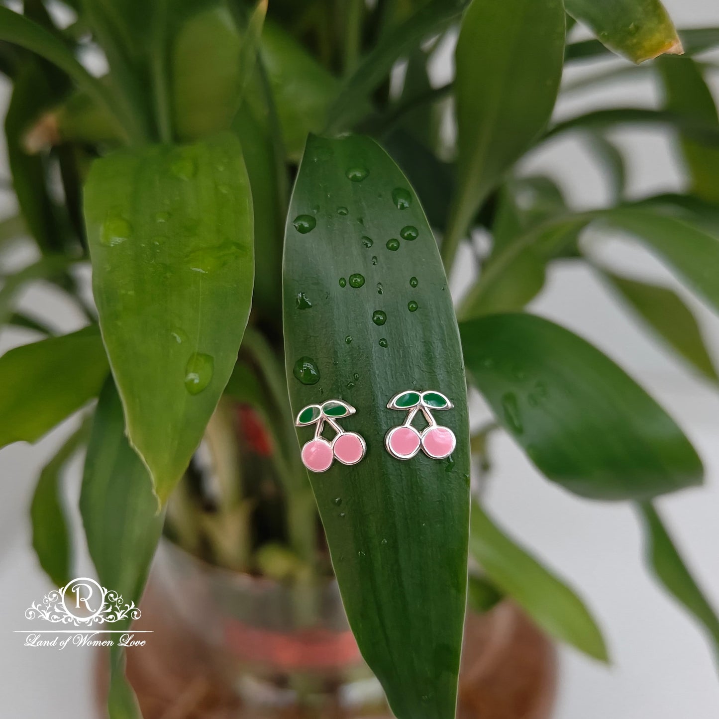 Silver strawberry  kids earrings -RCHS33-12