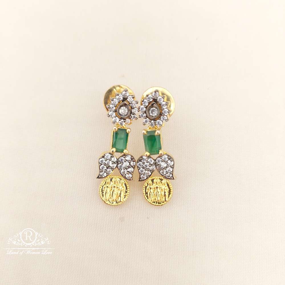 earrings silver black cz- stones earrings-m207 cz 92.5 silver ramala jewelry / ramala collections