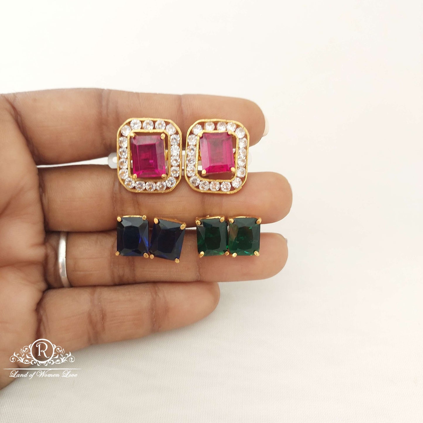 earrings silver changeable stones earrings-sa466 92.5 silver ramala jewelry / ramala collections