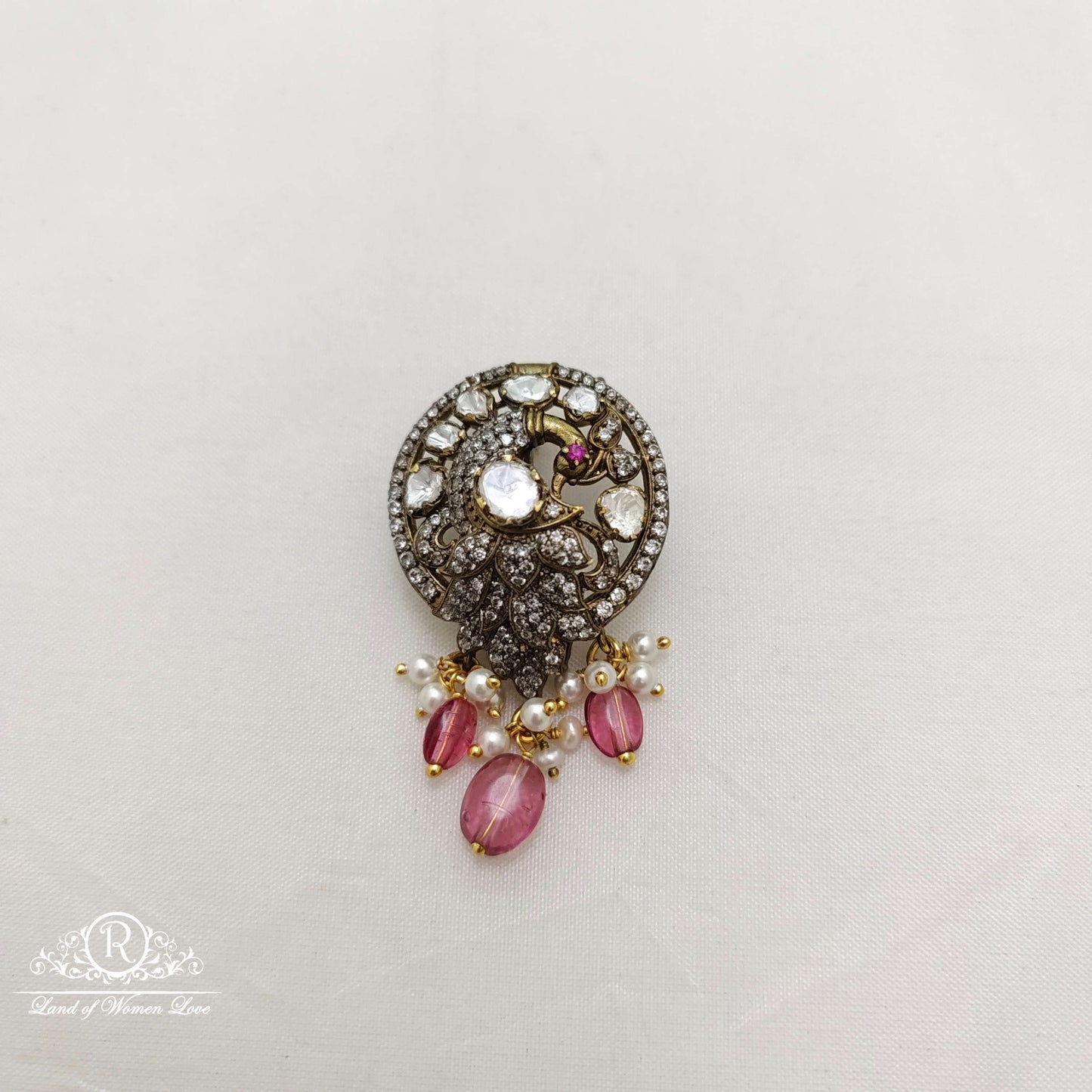 pendant silver victorian small pendant -rcc096 ruby 92.5 silver ramala jewelry / ramala collections