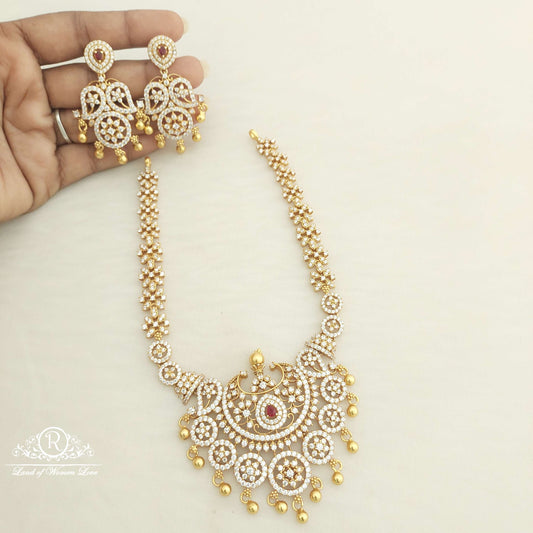 Silver CZ- Necklace With Earrings-C097C104