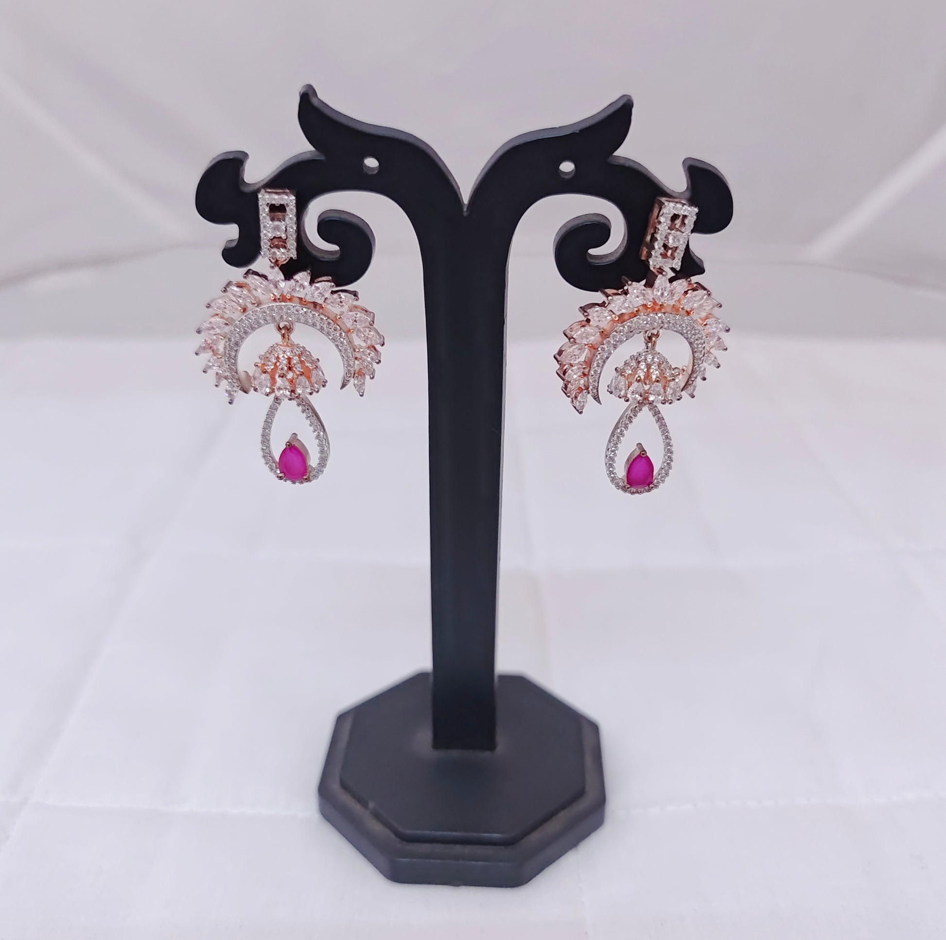 earrings silver cz- stones earrings designs -rcg015 cz 92.5 silver ramala jewelry / ramala collections