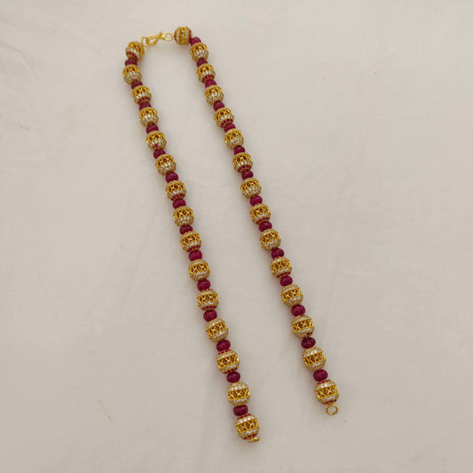 necklace silver cz-stone balls chain-rch336 cz 92.5 silver ramala jewelry / ramala collections