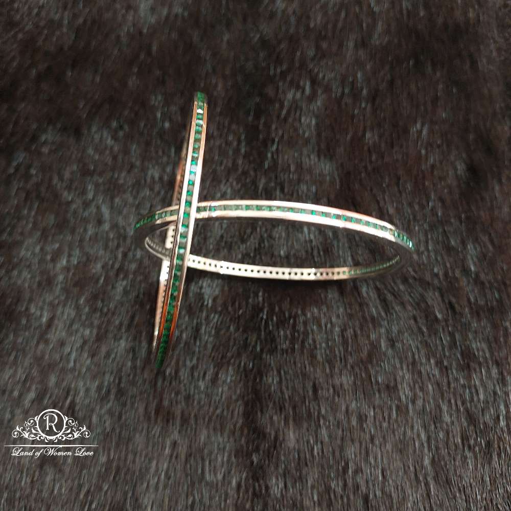 Silver Platinum Polish Bangles-SS02