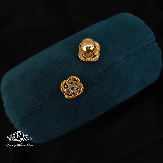 92.5 Silver flower design Studs-RCJR801