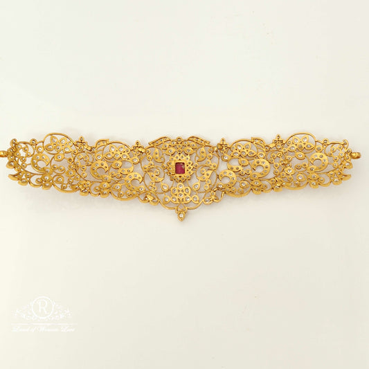 Silver White Stones Design Vaddanam-RC87-60P34