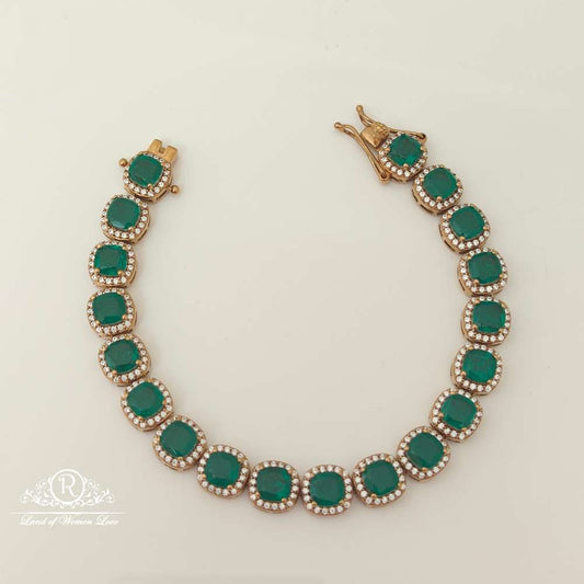 earrings silver green stones design bracelet-rcmj165 92.5 silver ramala jewelry / ramala collections